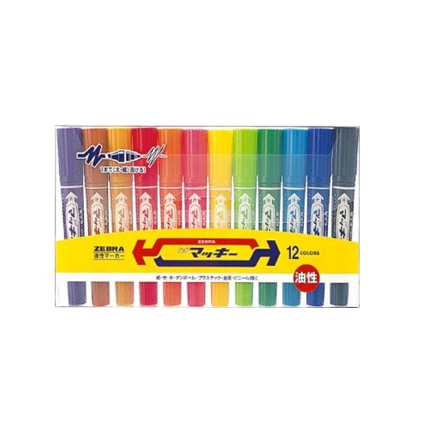 Zebra Permanent Marker Medium Hi Mckie Set of 12 Colours
