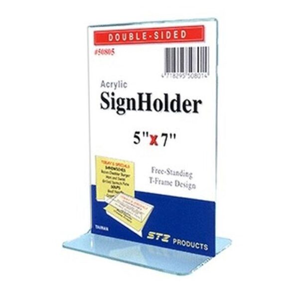 STZ Acrylic Sign Holder 5 x 7 Inch Vertical